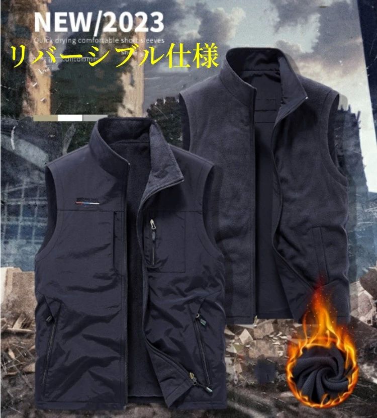 ゴルフ ジップアップ カメラマン アウトドア レジャー スポーツ フィッシング 防寒 暖かい 裏起毛 秋冬..