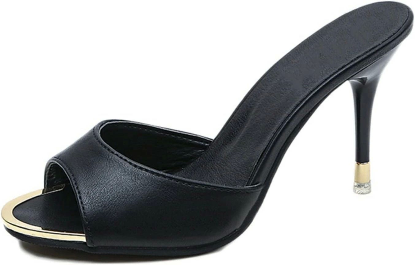 事務サンダル 歩きやすい レディース ミュール おおきいサイズ ヒール 8cm エナメル シンプルデザイン レディース サンダル