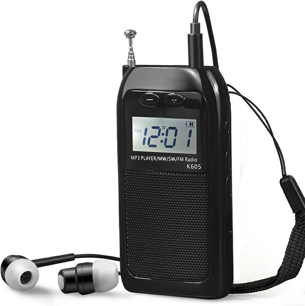 TFカード対応 バックライト 小型 SWラジオ FM AM 首掛け 大容量バッテリー 高感度 ポケットラジオ デジ..