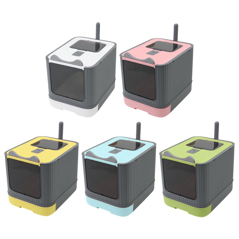 引き出し式猫用トイレトレイ 省スペース 17.5x13.5x14インチ 取り外し可能 大型トップエントリー 猫用..