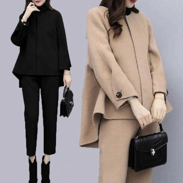 セ 秋冬 卒業式 ジャケット フォーマル 体型カバー 入学式 レディース パンツスーツ 秋コーデ 2点セット ゆったり セットアップ