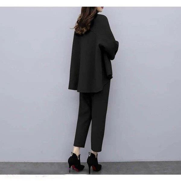 わくわくわく堂のセ 秋冬 卒業式 ジャケット フォーマル 体型カバー 入学式 レディース パンツスーツ 秋コーデ 2点セット ゆったり セットアップ｜アングル3