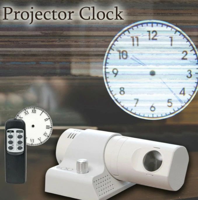 照明 常時点灯 白 180 天井 壁 プロジェクション 壁投影 壁掛け時計 アナログ時計 調光 投影 アナログ プロジェクター時計 時計