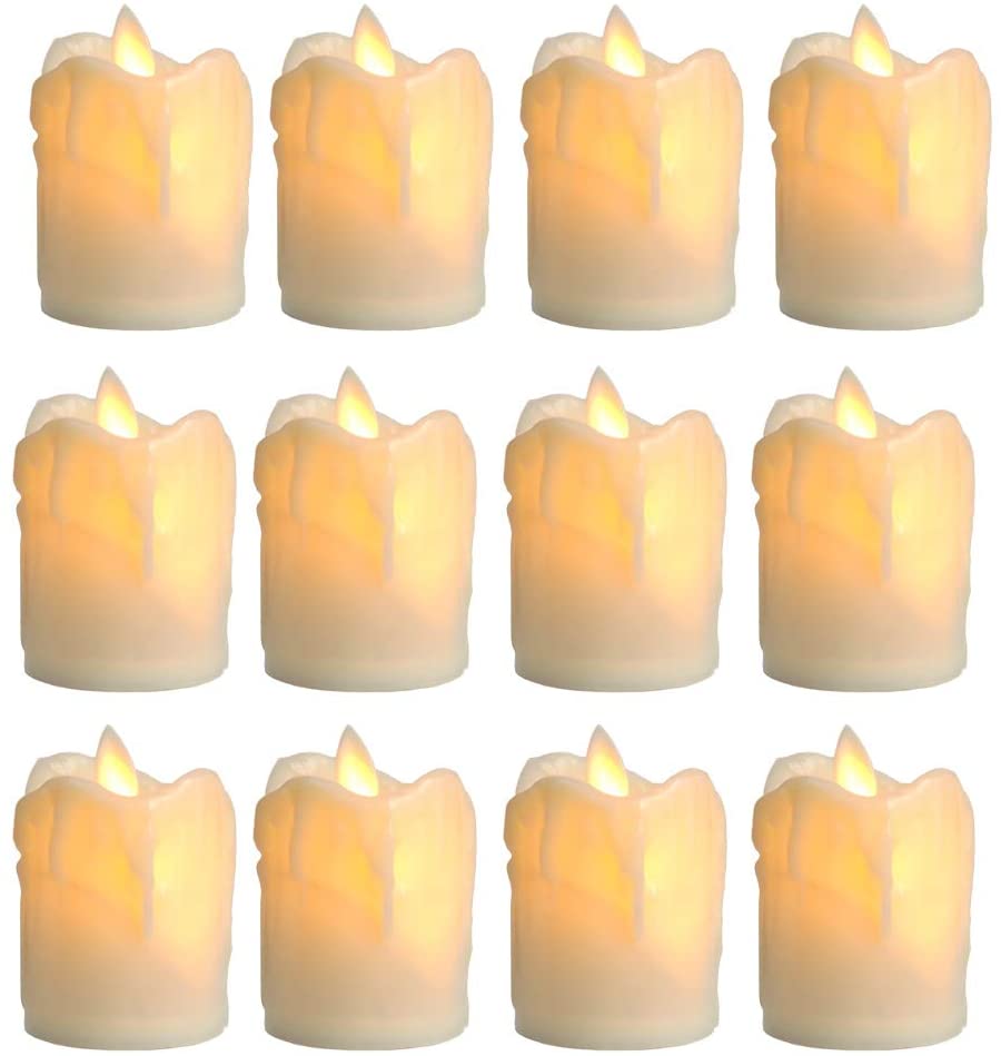 無火炎 無香料 安全 ロウソク 電池式 本物そっくり ティーライト（D5?H8センチ） セット LEDキャンドル..