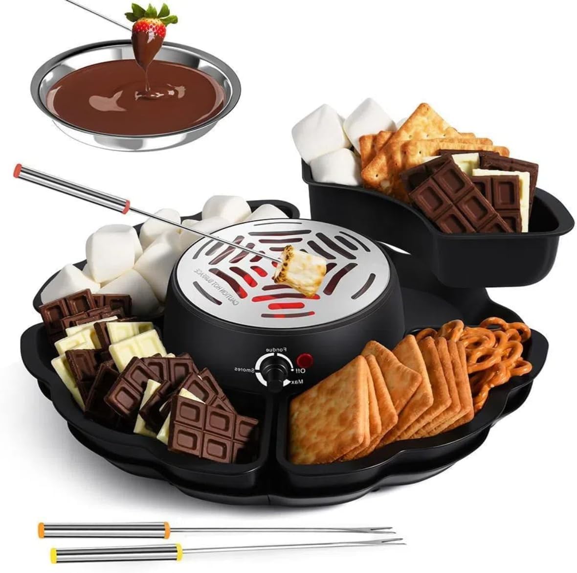 取り外し可能なトレイ4つとローストフォー 電動マシュマロロースター フレームレス 屋内 チーズとろけ..