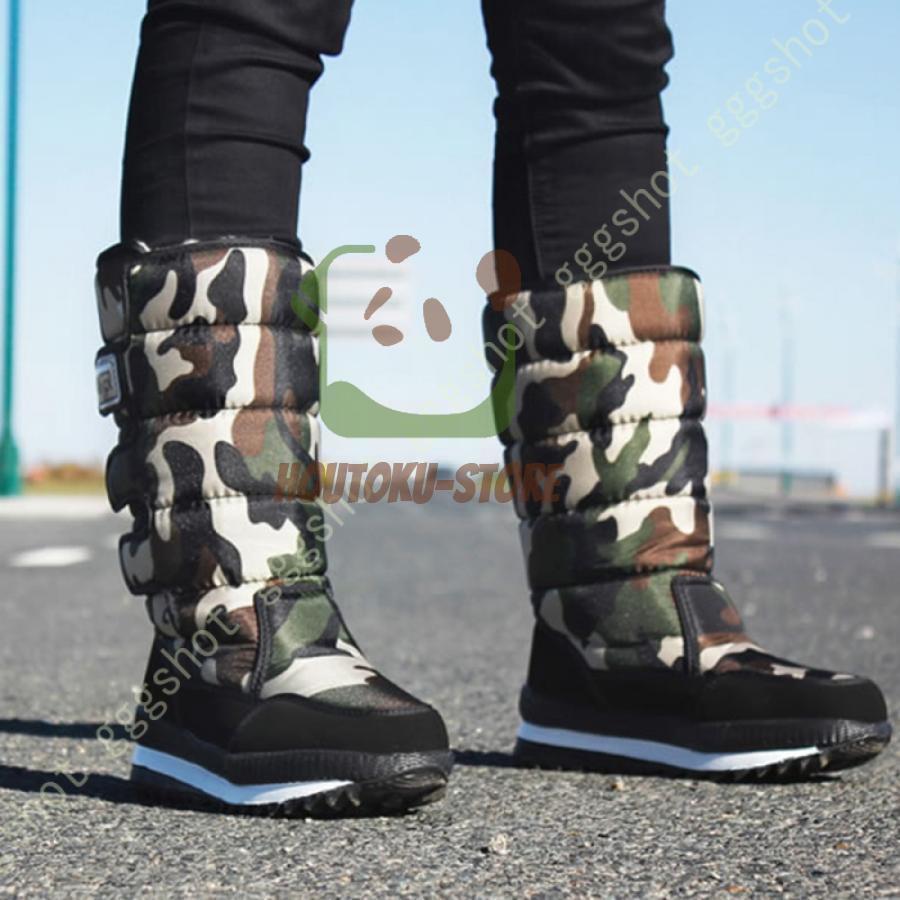 スノーシューズ メンズ スノーブーツ 防寒靴 ムートンブーツ 暖かい 保暖 裏起毛 ウィンターブーツ 雪靴 防寒ブーツ 黒 ベルクロ 通気性 耐磨耗性 滑り止め