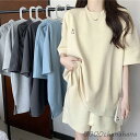パジャマ レディース セットアップ 夏用 ゆったり ハーフパンツ ルームウェア 大きいサイズ お洒落 無地 運動用 ジム 春夏 部屋着