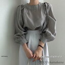 パフスリーブブラウス レディーストップスシャツ 長袖 春夏服 透け感 丸首 フリル プルオーバー 長袖ブラウス シャツブラウス オフィス 大人 卒業式 入学式 20代