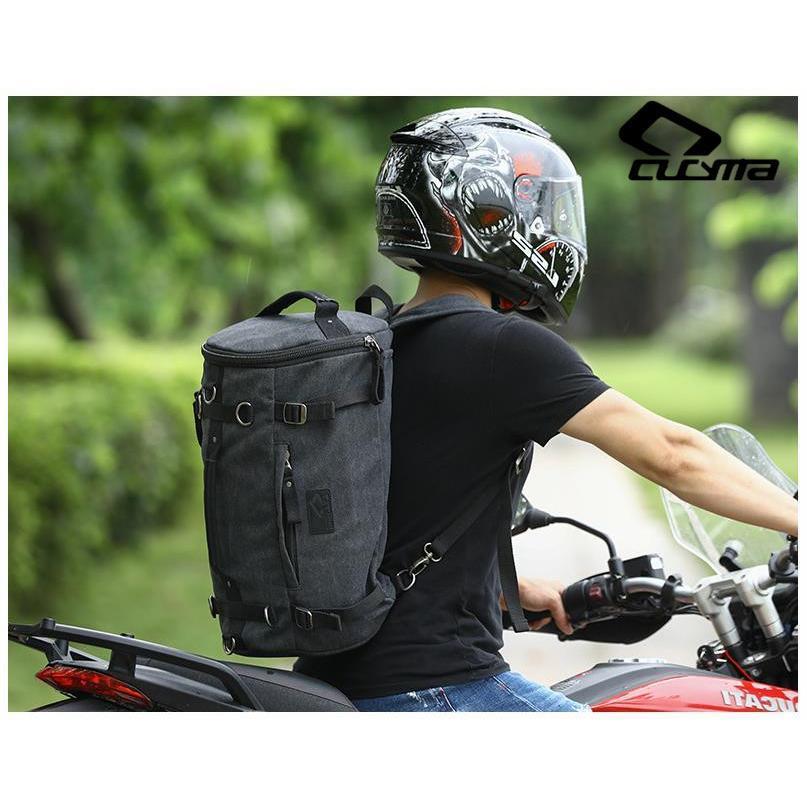 バイク用 シートバッグ リュックサック ショルダーバッグ 手持ち バイクカバン 帆布 撥水防水 ライダー..