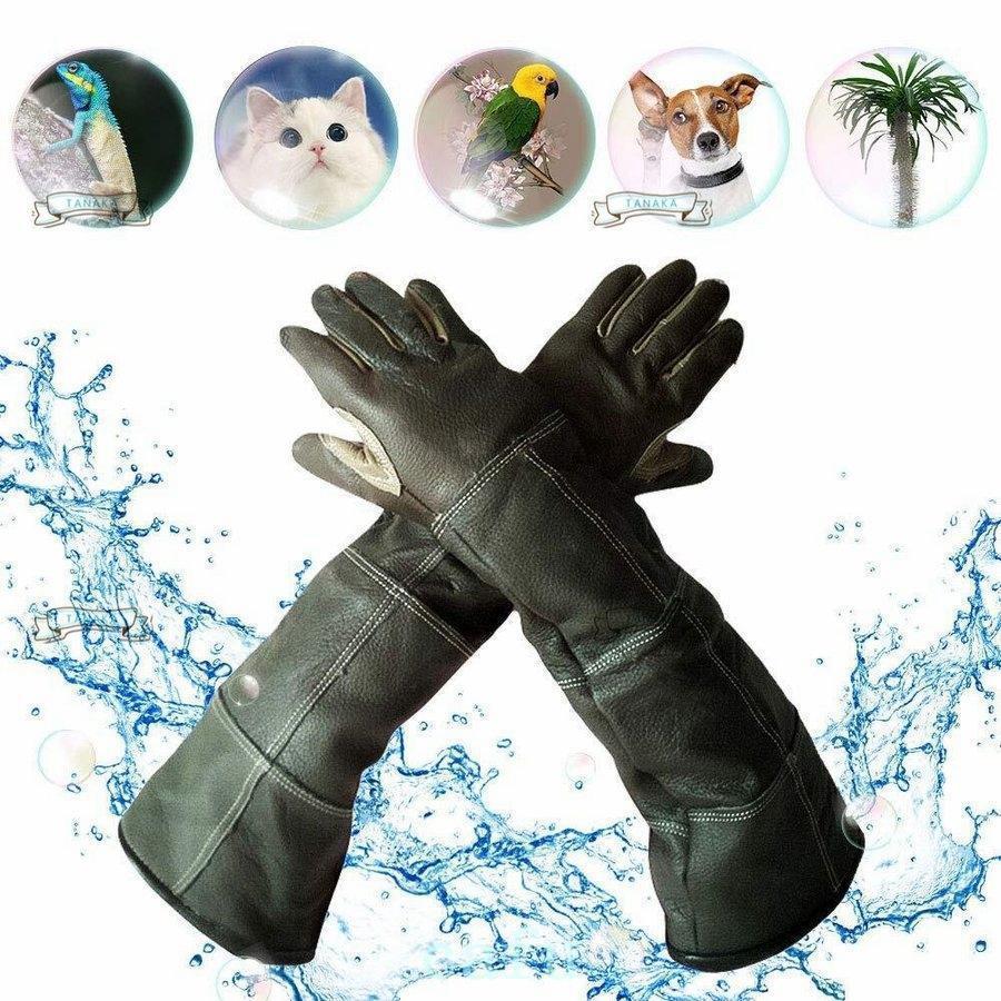 ペットお手入れ手袋ペット用咬合防止手袋ペットグローブセーフテ保護手袋牛革防水ペットの入浴引っ掻きや噛みつき防止(4)