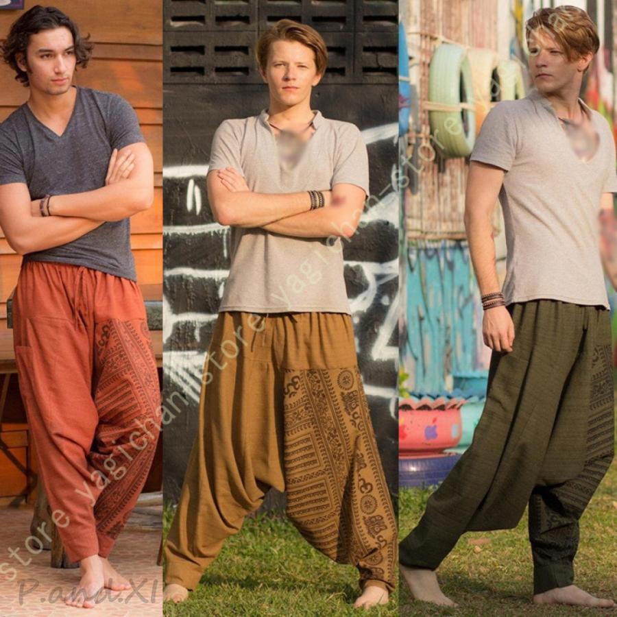 サルエルパンツ メンズ エスニック ファッション 夏 サルエル パンツ アジアン ボトムス 大きいサイズ ジョガーパンツ バルーンパンツ タイパンツ