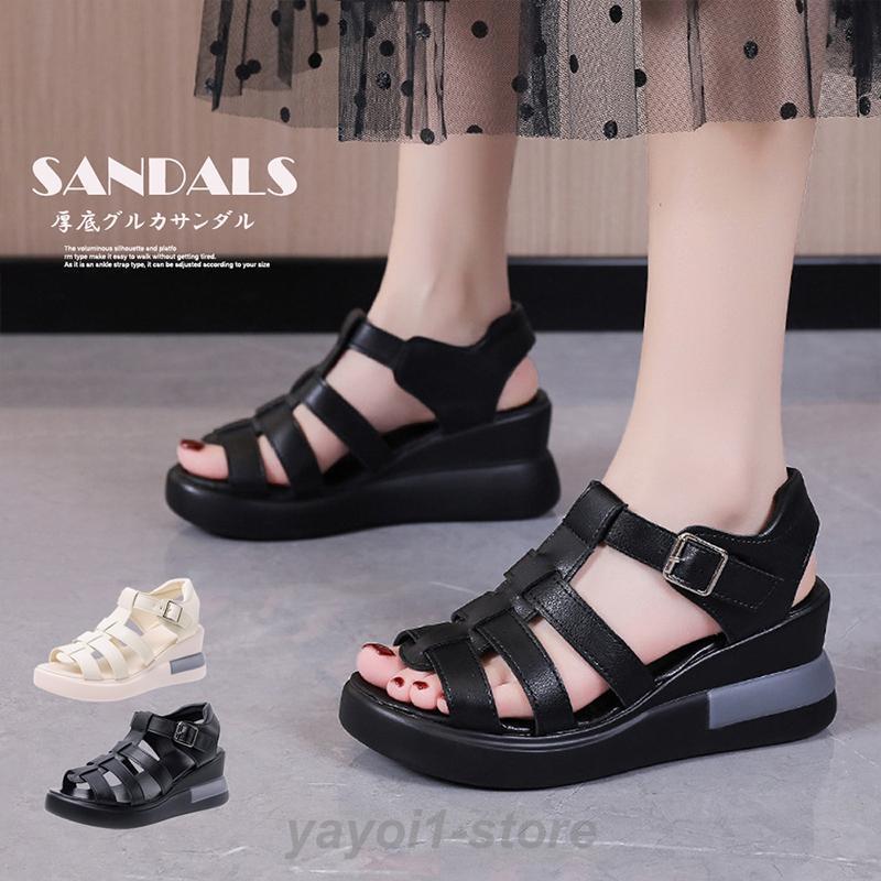 【期間限定10％OFF】グルカサンダル 夏レディース厚底サンダル