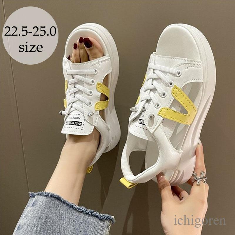 【期間限定10％OFF】スニーカー サンダル レディース 厚底サンダル コンフォートサンダル 編み上げシュ..