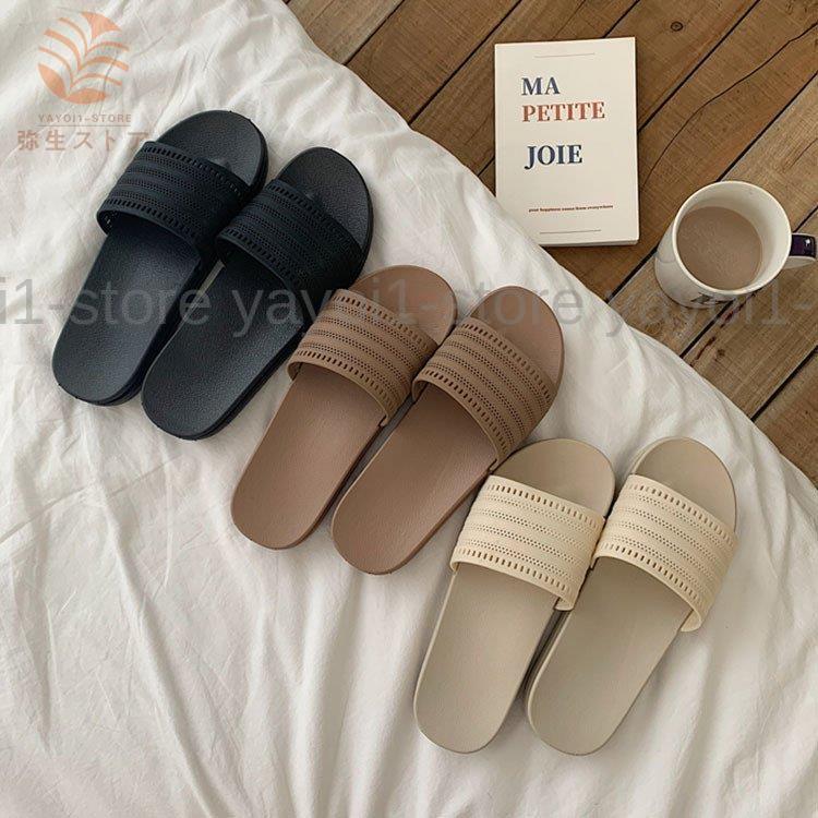 【期間限定10％OFF】ミュール スリッパ サンダル レディース フリル 室内 シャワーサンダ 室外 軽く フラットサンダル 歩きやすい 疲れない 美脚 外履き おしゃれ 軽量 3色