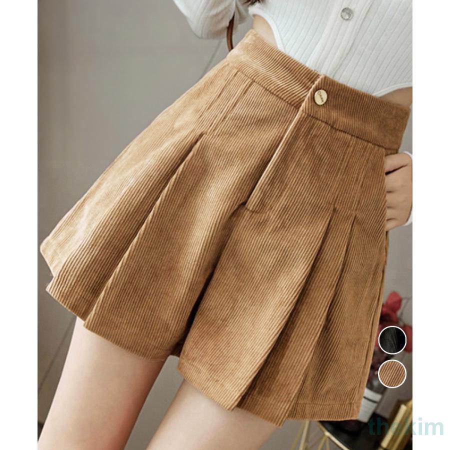 コーデュロイショートパンツ ハイウエスト