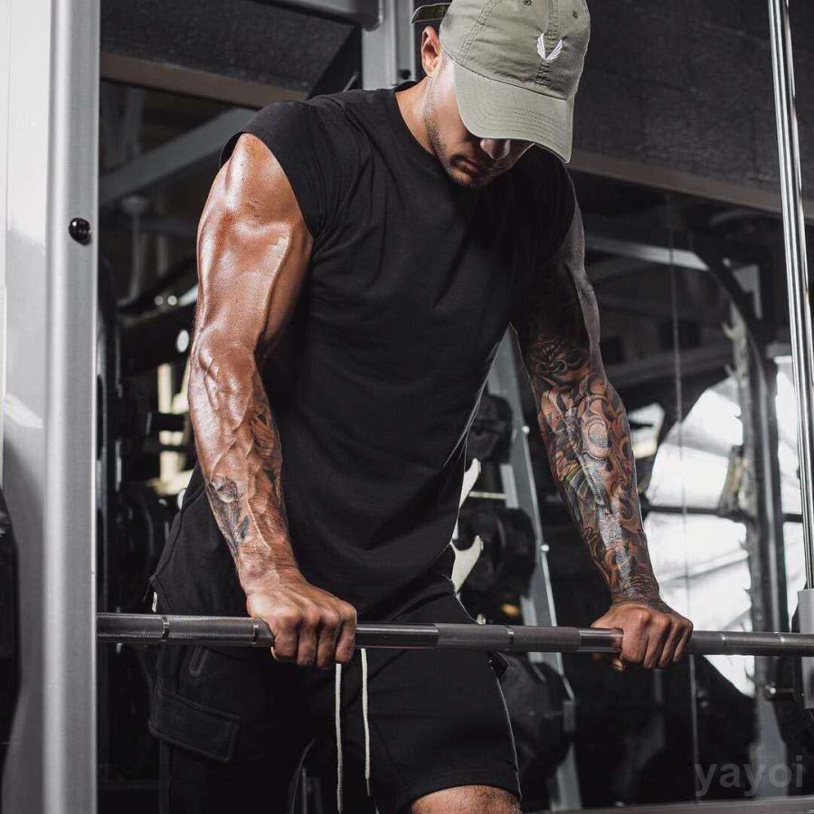 Tシャツ メンズ クルーネック ノースリーブ タンクトップ 無地 トップス 男性用 運動用 インナー かっこいい カジュアル ゆったり 薄手 ファッション 春秋 夏