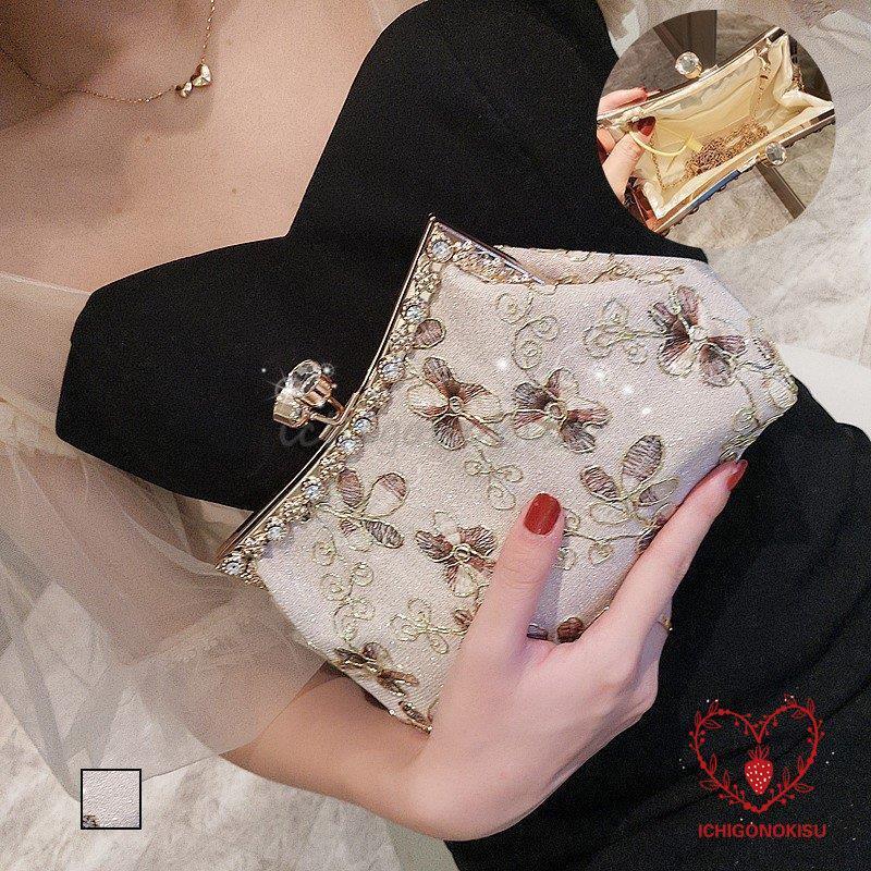 クラッチバッグ 3WAY 花柄 がま口バッグ レディース かばん ショルダー フォーマル パーティー 謝恩会 20 30 40代 ハンドバッグ 女性用 ミニバッグ 結婚式