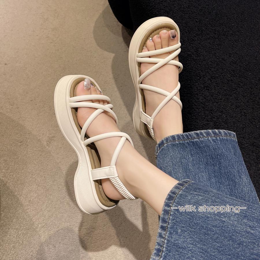 スーパーセール限定！厚底サンダル ストラップサンダル 夏