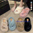 ファーサンダル 厚底 韓国ファースリッパ