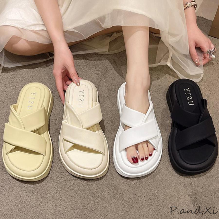 厚底サンダル レディースフラットサンダル 柔らかい 歩きやすい おしゃれ カジュアル 春夏 20代 30代