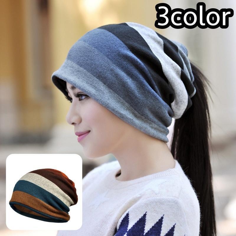 ターバンキャップ ネックウォーマー ヘアバンド 3way 帽子 ビーニー ワッチキャップ レディース 女性 ..