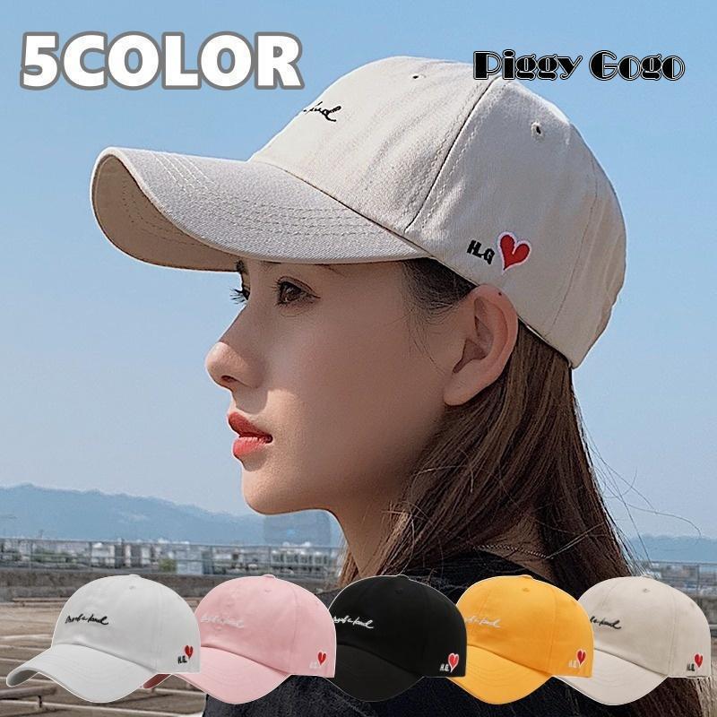 キャップ レディース ぼうし 帽子 野球帽 調節可能 筆記体 英字 刺繍ロゴ ハート かわいい おしゃれ カジュアル 女性 シンプル