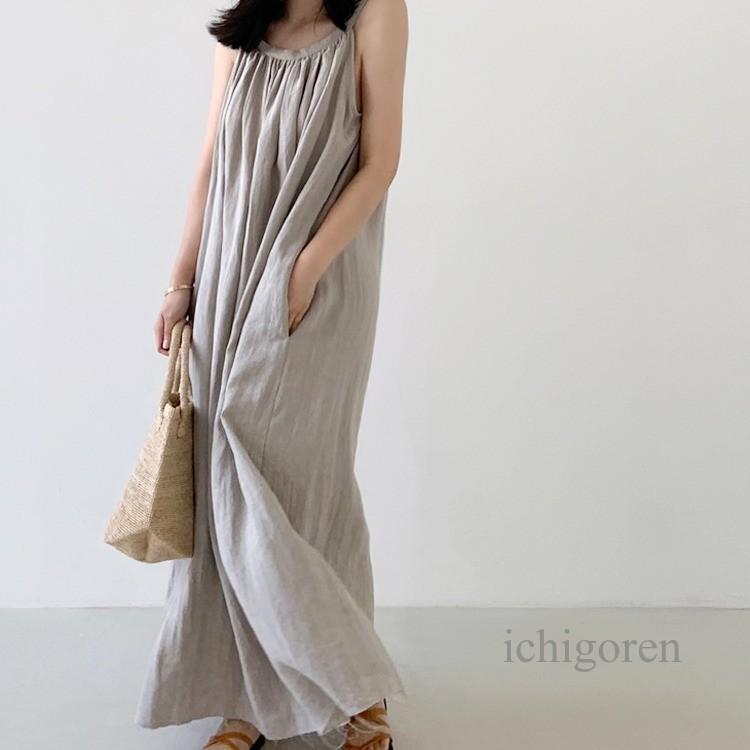 マキシワンピース ワンピース レディース きれいめ 夏 キャミワンピース フレアスカート 春 体型カバー 韓国風 カジュアル キャミソールワンピース ゆったり