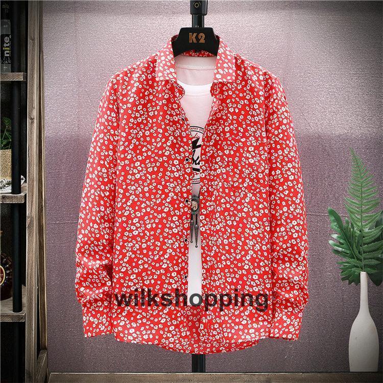 【期間限定10％OFF】花柄シャツ メンズ 長袖 カジュアルシャツ アロハシャツ 長袖シャツ トップス 細身 旅行 おしゃれ 秋服2023