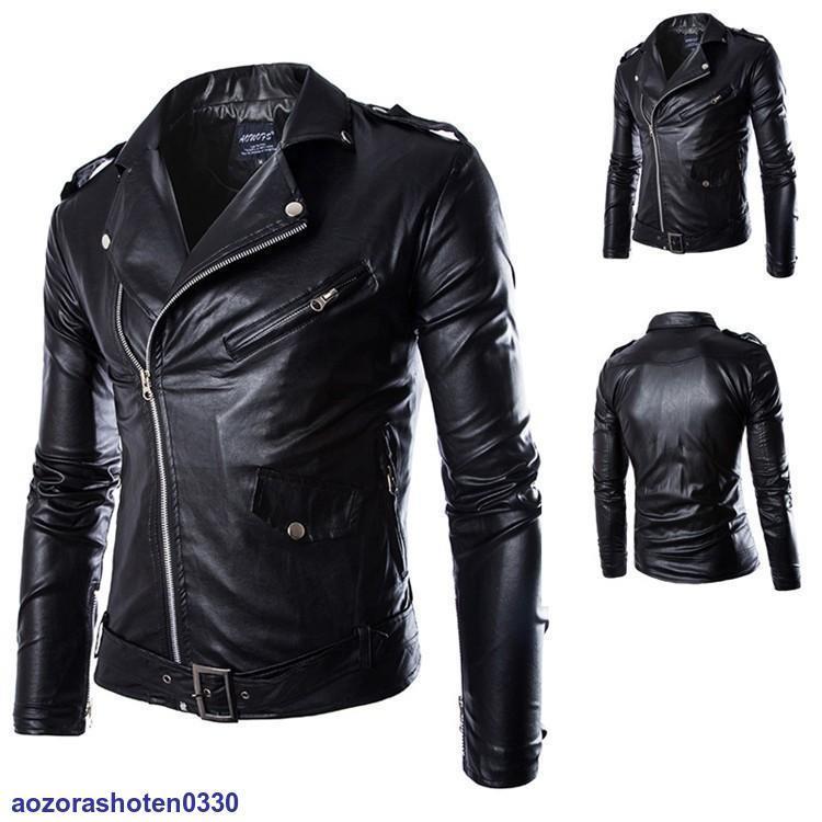 ライダースジャケット メンズ レザージャケット ダブルライダース革ジャン Pビター系 お兄系