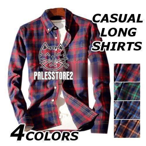 カジュアルシャツ メンズ 長袖 おしゃれ 無地 柄 黒 チェック柄 シャツ 長袖シャツ おしゃれ トップス ..
