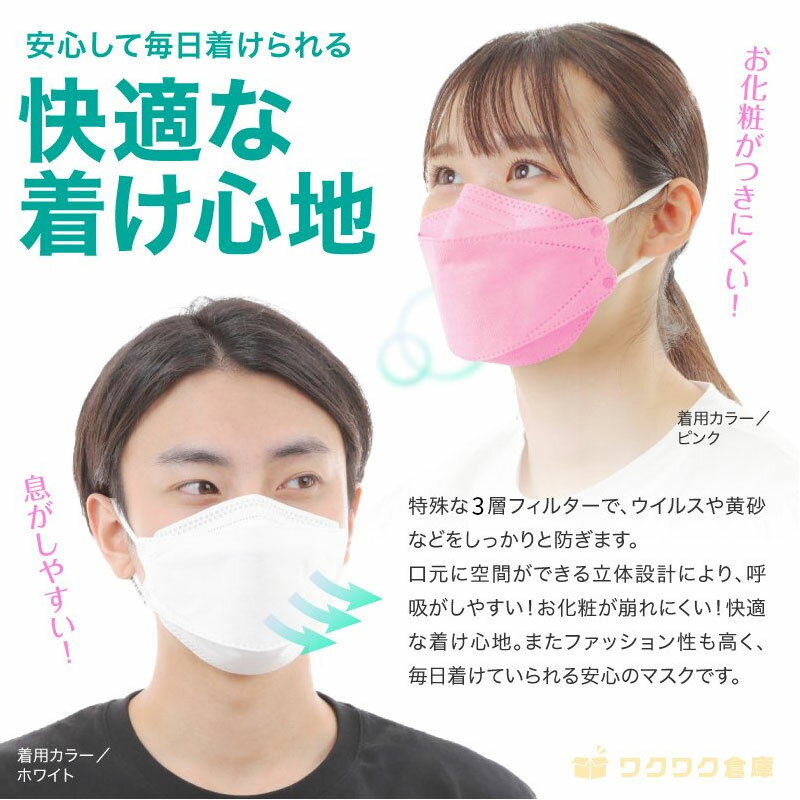 【ポイント10倍】【10枚ずつ個包装】【送料無料】韓国 マスク 50枚 小さめ 大きめ 子供用 カラーマスク 女性 ライラックアッシュ 柄 不織布 立体 平ゴム 使い捨て おしゃれ 韓国ファッション
