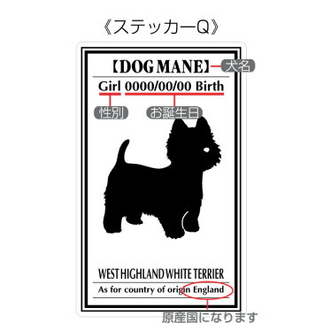 名前入り ご自慢の犬、オリジナルグッズ ドッグステッカーQ(黄金比率)ステッカー シール デカール シルエット 車 カー シール デカール 犬 いぬ イヌ シルエット 影 リア アクセサリー ステッカー 車 バイク スーツケース