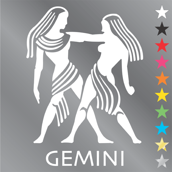 星座 グッズ シール 双子座 ステッカー （ふたご座・gemini） カー シール 自動車 車 星 カッティング シート イラスト デカール ステッカー 車 バイク スーツケース