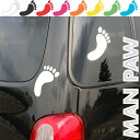 人間 足あと シール MANPAW(足跡)カー 自動車 ウインドー ボード デカール シール 足あと