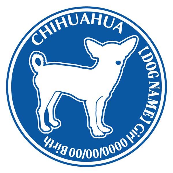 チワワ　スムース正面 犬 ステッカー 名前 シール デカール シルエット Dパターン車 カー シール デカ..