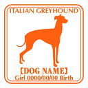イタリアングレーハウンド横向き 犬 ステッカー 名前 シール デカール シルエット Eパターン車 カー シール デカール 犬 いぬ イヌ シルエット 影 リア ...