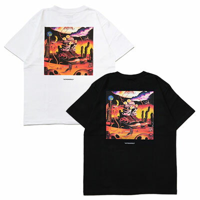 モアイ MoAI ロゴ 半袖 プリントTシャツ TEE メンズ M-XL ブラック/ホワイト ASTROWORLD T-SHIRT -2.COLOR-