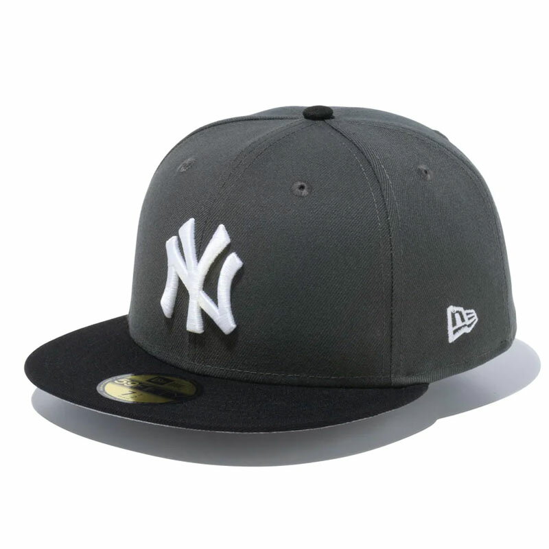 ニューエラ NEW ERA キャップ 帽子 ブラック/黒 アジャスターなし 59FIFTY Shadow ニューヨーク・ヤンキース ダークグラファイト ブラックバイザー 1