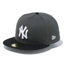 ニューエラ NEW ERA キャップ 帽子 ブラック/黒 アジャスターなし 59FIFTY Shadow ニューヨーク・ヤンキース ダークグラファイト ブラックバイザー