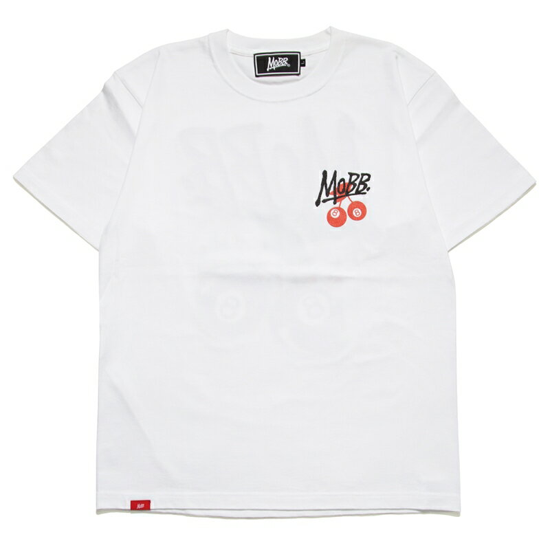 モブ MOBB Tシャツ カットソー 半袖 ロゴ ユニセックス ホワイト 白 8BALL CHERRY T-SHIRT -WHITE-