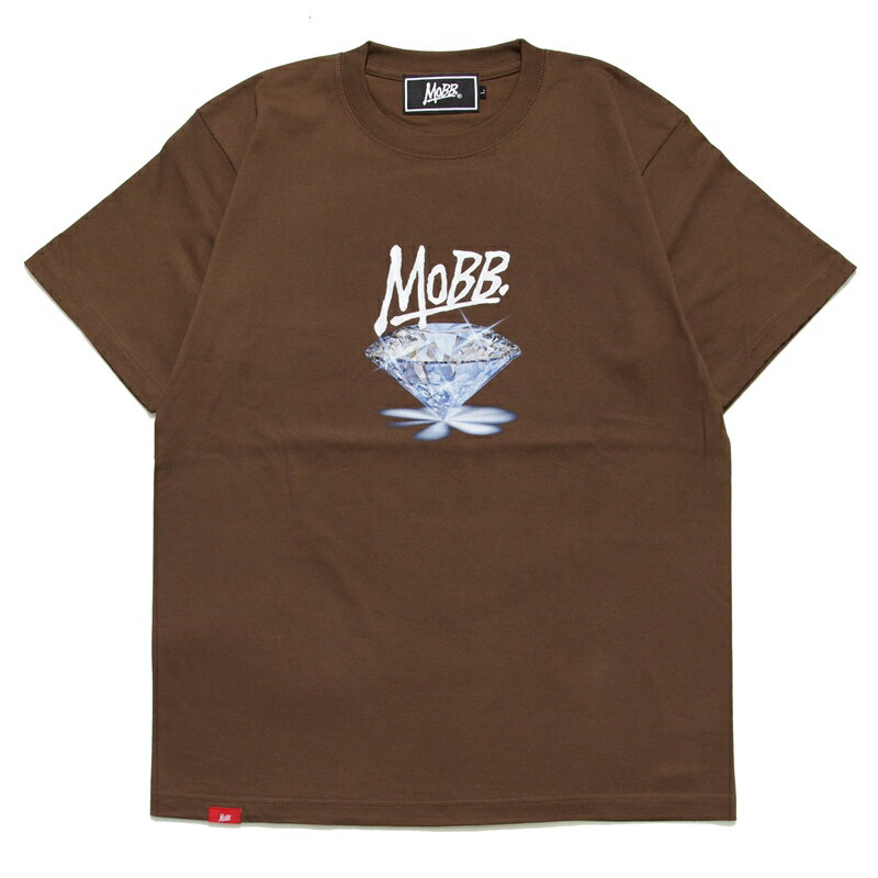 モブ MOBB Tシャツ カットソー 半袖 ロゴ ユニセックス ブラウン 茶色 DIAMOND T-SHIRT -BROWN-