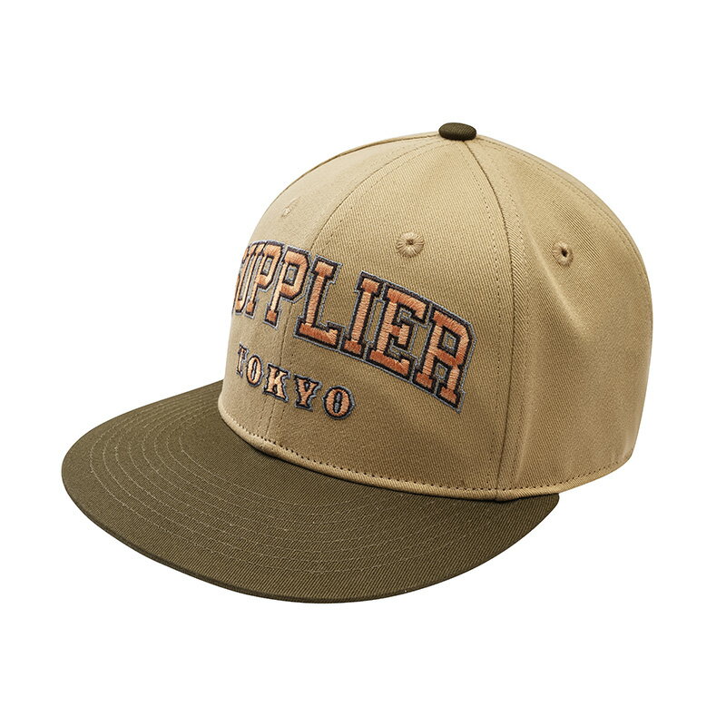 SUPPLIER サプライヤー キャップ 帽子 ベースボール ロゴ ブラウン/茶色 ユニセックス 男女兼用 COLLEGE LOGO BASEBALL CAP -BROWN-