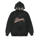 Asanova アサノヴァ フーディー パーカー トップス フルジップ ジップアップ ロゴ ヒップホップ プリント PIGMENT DYE ZIP HOODIE...