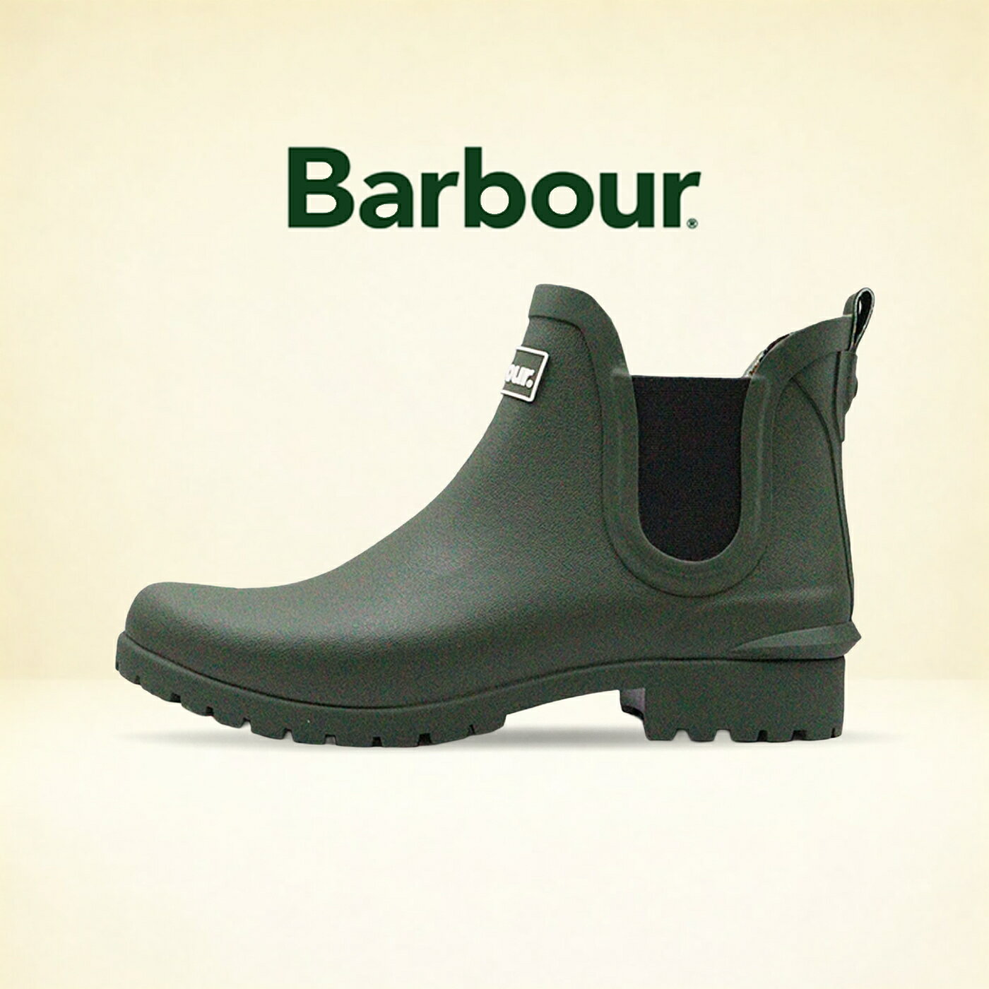 乐天商城 - 返品交換送料無料 BARBOUR バブアー WILTON ウィルトン サイドゴア レインブーツ OL11 オリーブ LRF0066正規取扱店メンズ