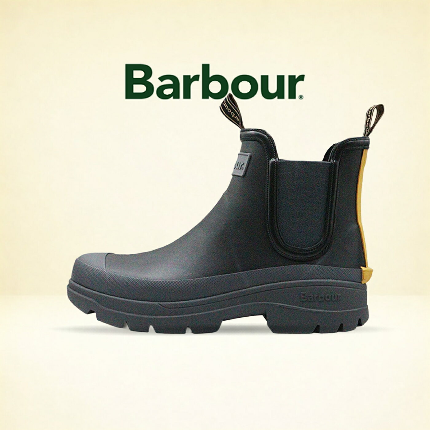 返品交換送料無料BARBOUR バブアー NIMBUS ニンバス サイドゴア ショート レインブーツ BK71 ブラック MRF0028 正規取扱店メンズ レイン ブーツ