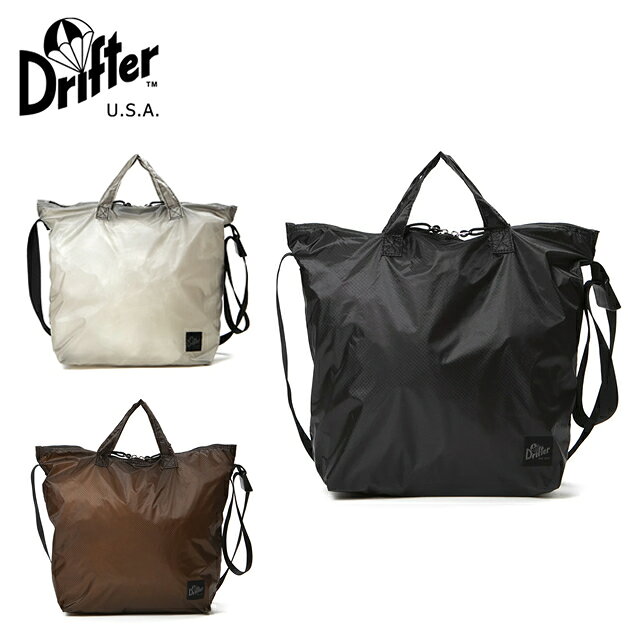 ☆10/18限定！P最大31.5倍！要エントリー！【即納】 Drifter ドリフター PACK SHOULDER パックショルダー ボディバック パッカブル ショルダーバッグ　トートバッグ ドリフターバッグ メンズ レディース ナイロン 軽い 軽量 ブラウン ブラック シルバー