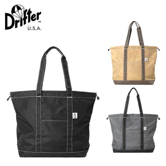 ☆9/10限定！P最大39.5倍！要エントリー！【即納】 Drifter ドリフター BUCKEYE DRAWSTRING TOTE L バックアイ ドローストリング トート トートバッグ 巾着 ドリフターバッグ メンズ レディース ナイロン 軽い 軽量 ブラック ブラウン グレー