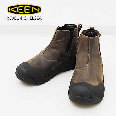 キーン サイドゴアブーツ メンズ 返品交換送料無料 KEEN キーン REVEL 4 CHELSEA レヴェル フォー チェルシー CANTEEN/BLACK キャンティーン/ブラック 靴 シューズ ウィンターブーツ アウトドア 防水 サイドゴア 防滑ソール