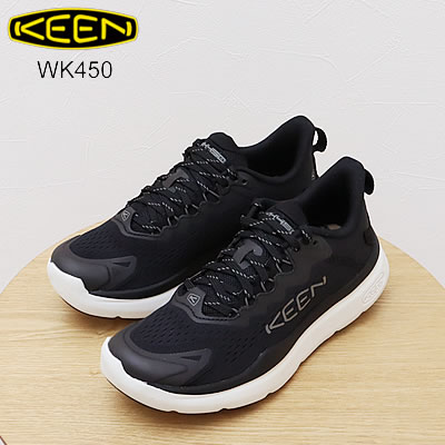 返品交換送料無料 KEEN キーン ウィメンズ WK450 ダブルケー450 ウォーキングシューズ Black/Star White ブラック/スター ホワイト 靴 ..