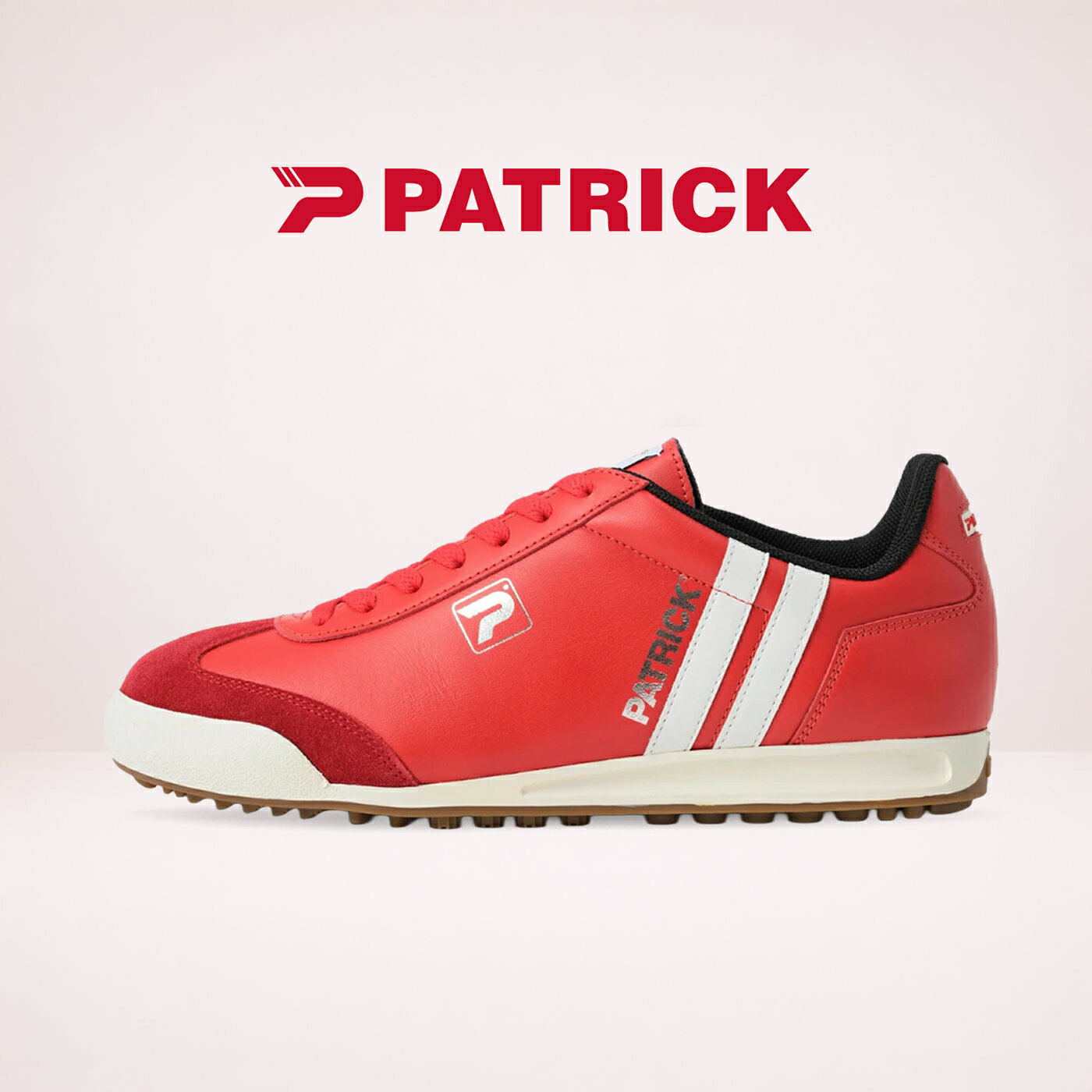 Rakuten - ☆5/15限定！ポイント最大39倍！要エントリー！☆返品交換送料無料PATRICK パトリック LIVERPOOL-CP/L リバプール・カップ/レザー RED レッド 靴 スニーカー スパイクレス ゴルフシューズ 日本製 メンズ レディース